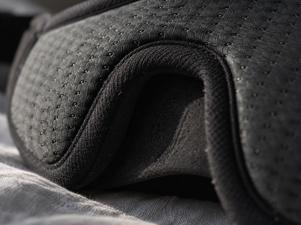 Macro of the moulded foam contour.